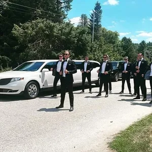 allante limo with groom