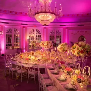 elegant wedding elegant pink wedding alain simon fleurs filled with candles19 683x1024